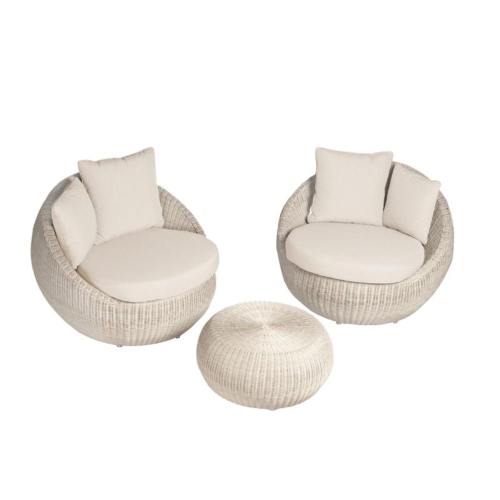 Elba White 1-Seater Sofa