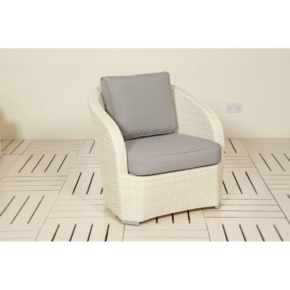 Grenada White 1-Seater Sofa