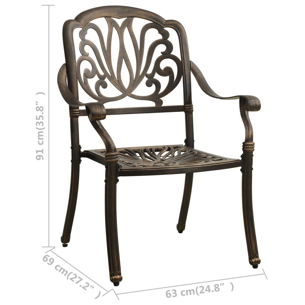 Garden Chairs 2 pcs Cast Aluminium Bronze