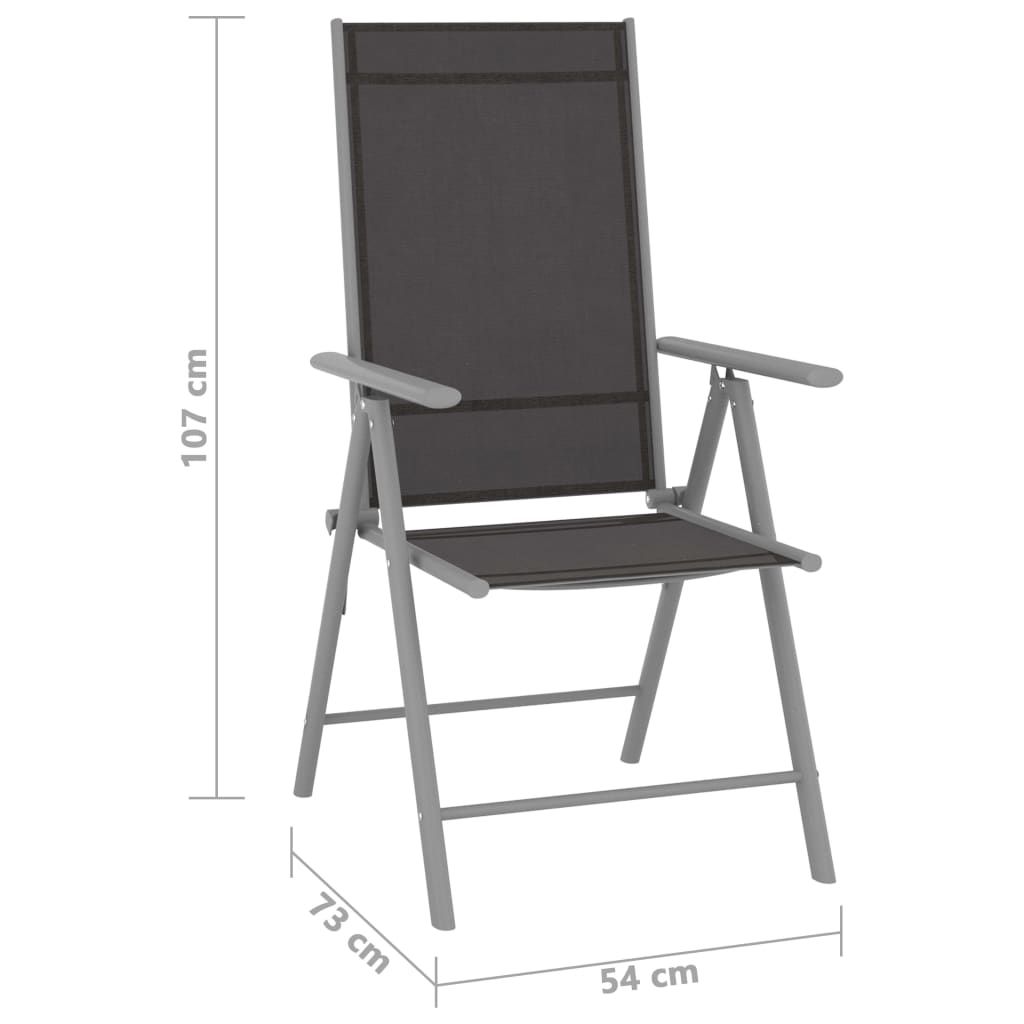 Folding Garden Chairs 4 pcs Textilene Black