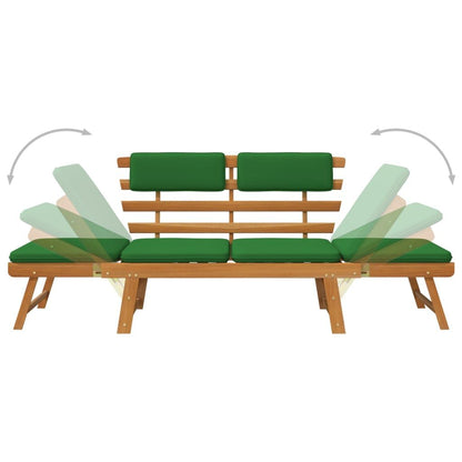 Garden Bench with Cushions 2-in-1