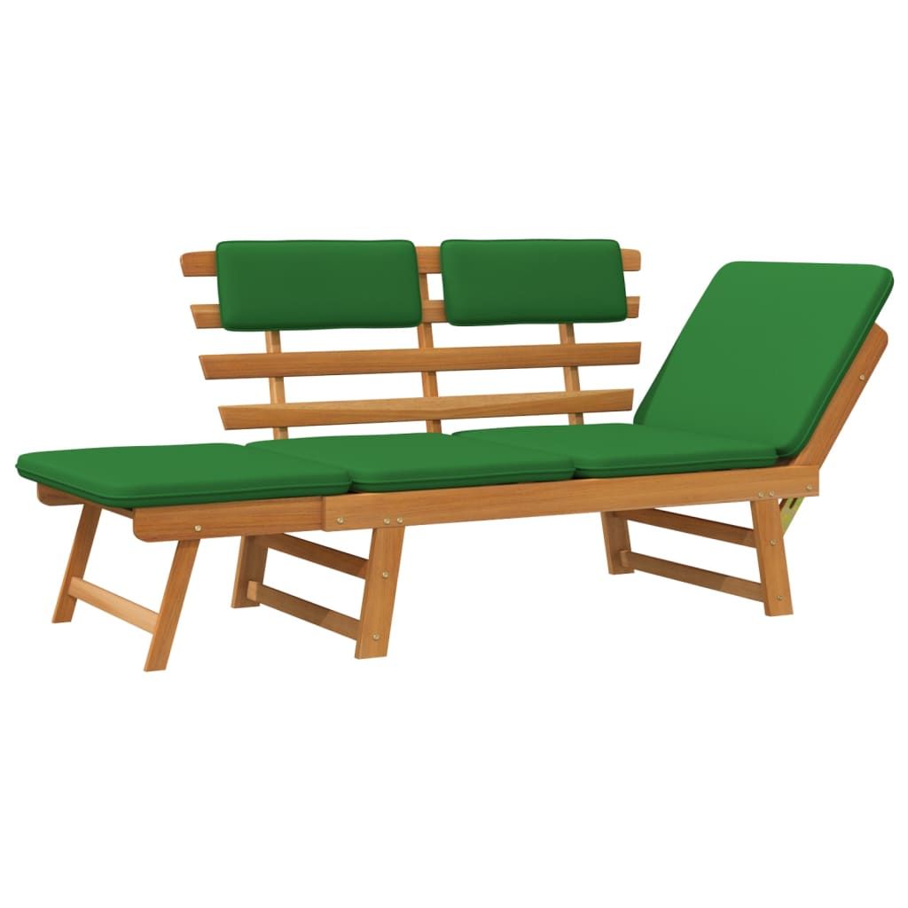 Garden Bench with Cushions 2-in-1