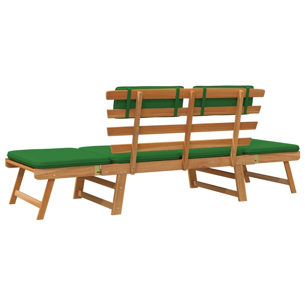 Garden Bench with Cushions 2-in-1