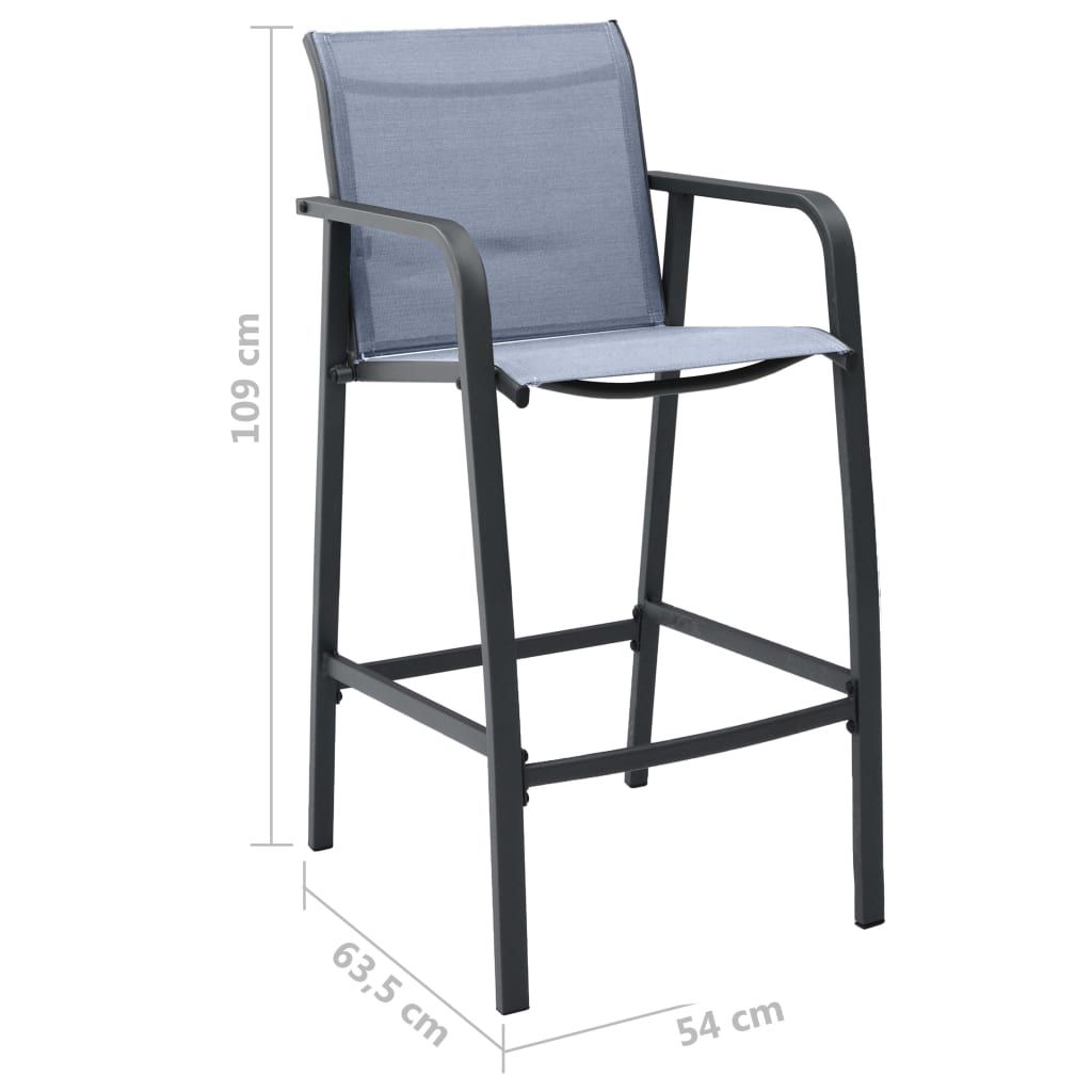 Garden Bar Chairs 4 pcs Grey Textilene