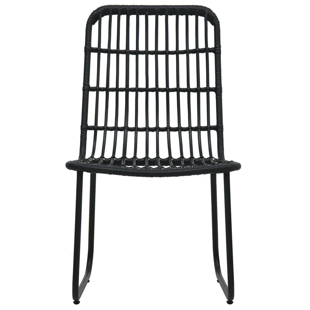 Garden Chairs 2 pcs Poly Rattan Black