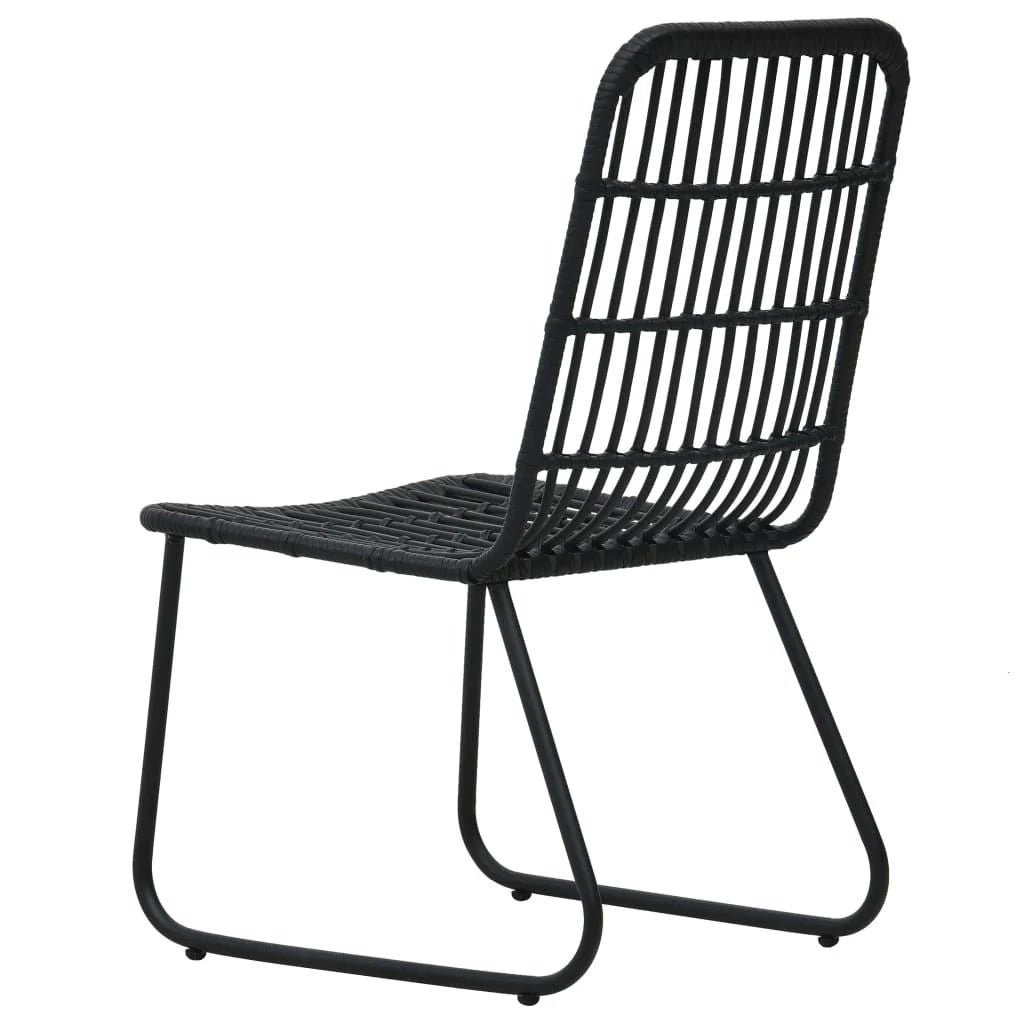 Garden Chairs 2 pcs Poly Rattan Black