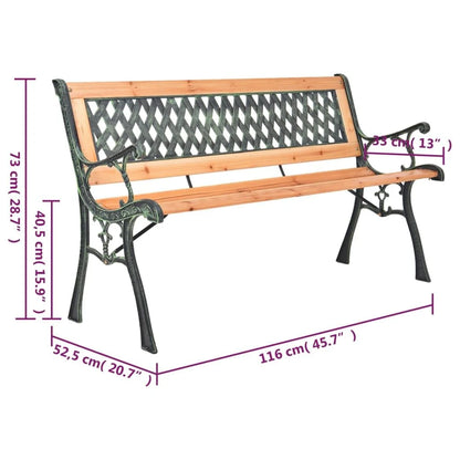 Garden Bench 116 cm Cast Iron and Solid Wood Fir