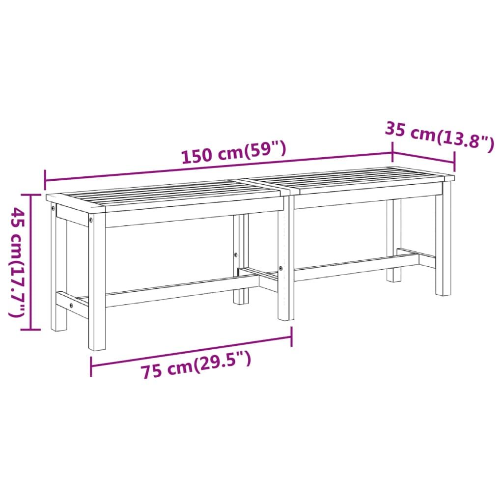 Garden Bench Solid Wood Acacia