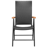 Stackable Garden Chairs 2 pcs Poly Rattan Black