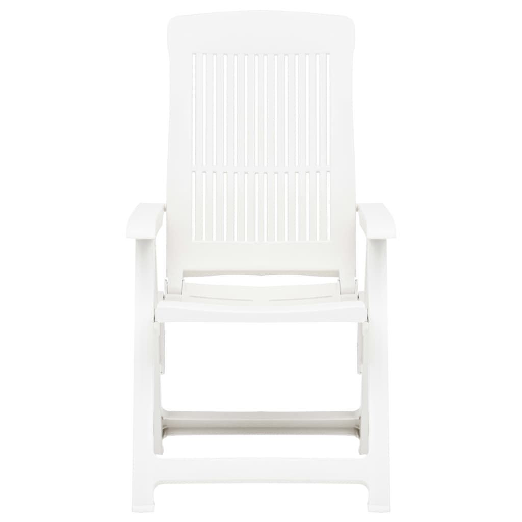 Garden Reclining Chairs 2 pcs Plastic White