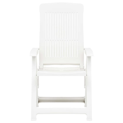 Garden Reclining Chairs 2 pcs Plastic White