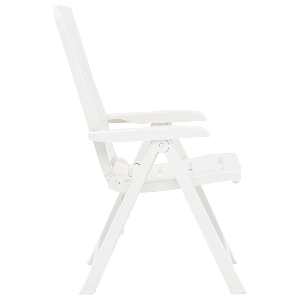 Garden Reclining Chairs 2 pcs Plastic White