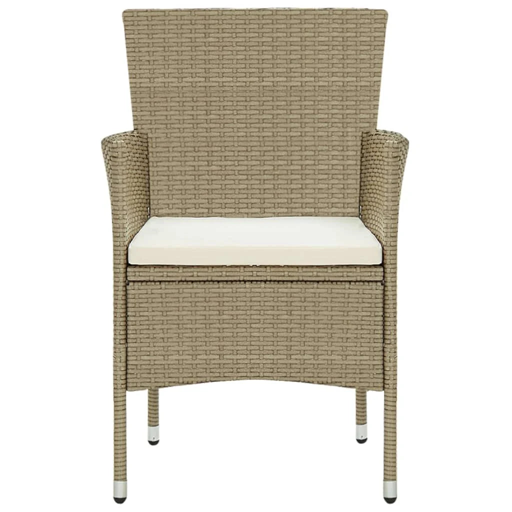 Garden Dining Chairs 2 pcs Poly Rattan Beige