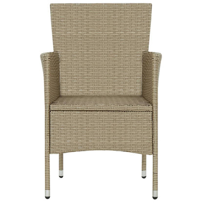 Garden Dining Chairs 2 pcs Poly Rattan Beige