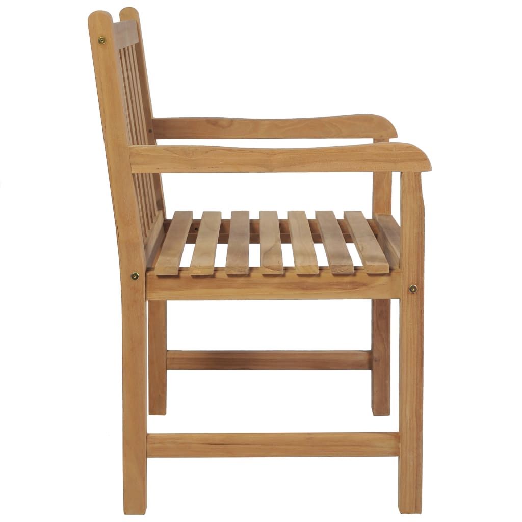 Garden Chairs 2 pcs with Beige Cushions Solid Teak Wood