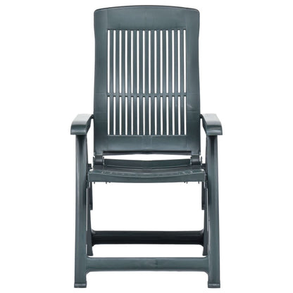 Garden Reclining Chairs 2 pcs Plastic Green