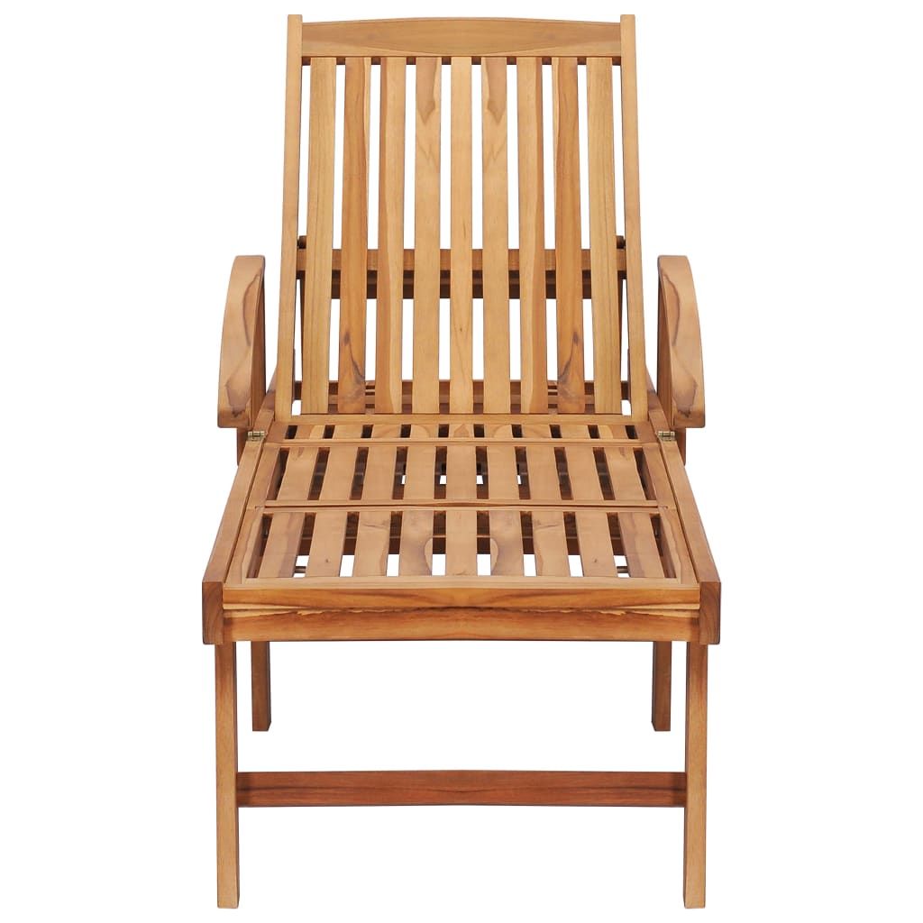 Sun Loungers 2 pcs with Table Solid Teak Wood