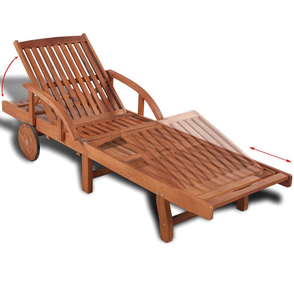 Sun Lounger Solid Acacia Wood