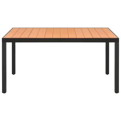 5 Piece Garden Dining Set Black and Brown