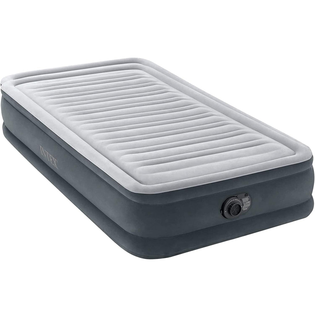 Intex Outdoor Intex Durabeam Twin Mid Rise Airbed With Electric Pump (99x191x33)