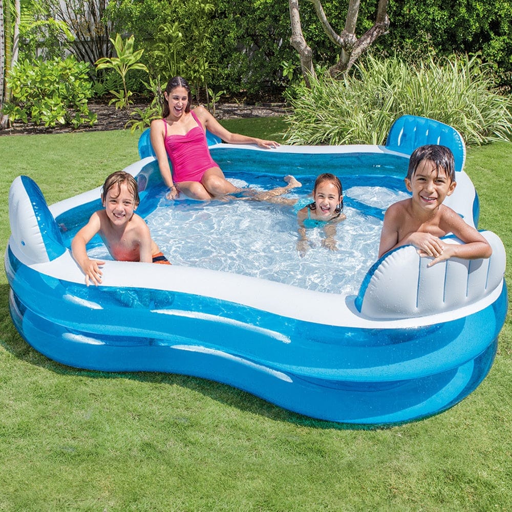 Diving Intex Pool Intex - Swim Center Family Lounge Pool - White & Blue - (L 229 x B 229 ...