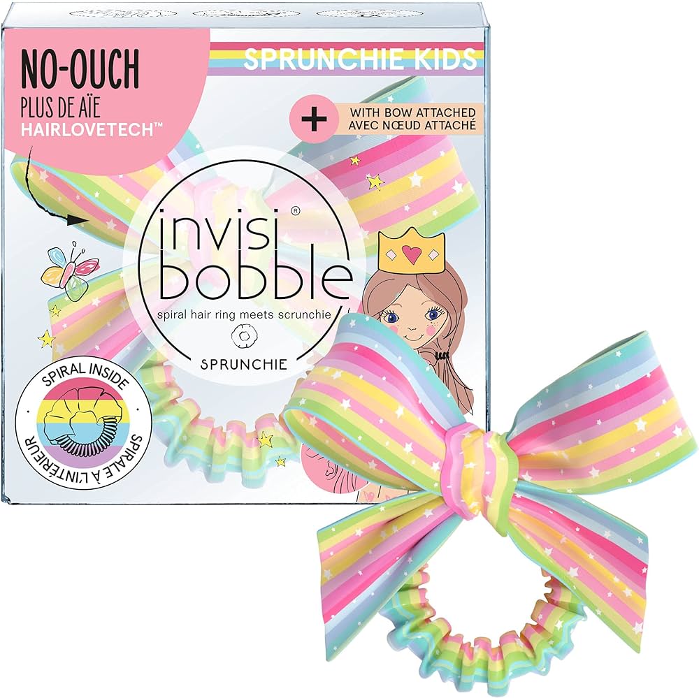 INVISIBOBBLE Hair Accessory KIDS SLIM SPRUNCHIE w. Bow Lets Chase Rainbows