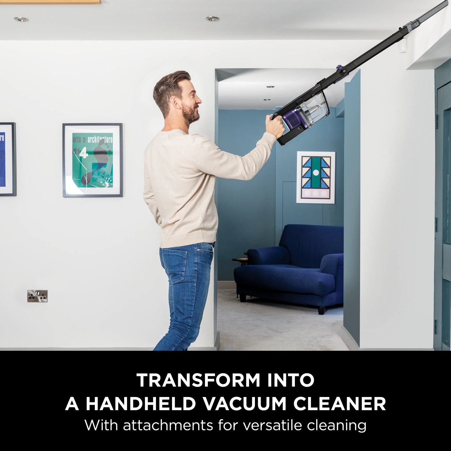 Shark Anti Hair Wrap Cordless DuoClean Pet Vacuum IZ300MET - Black/Blue