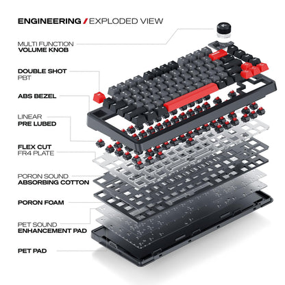 Cybeart Nighthawk 75 - TKL Tri-Mode Wireless RGB Gaming Keyboard - Signature Edition