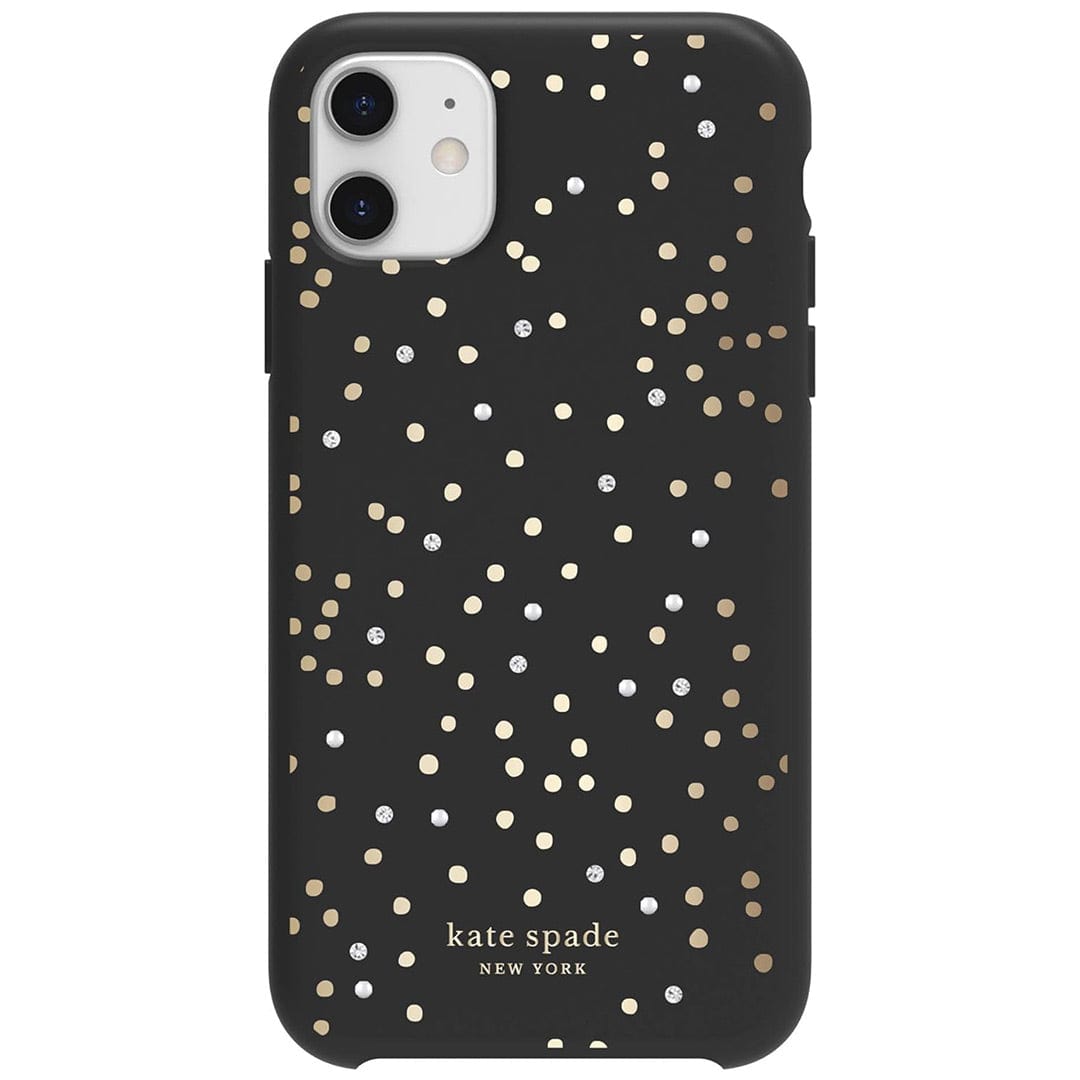 Kate Spade Mobile Covers Kate Spade New York Protective Hardshell Case for iPhone 11 Pro - Soft Touch Disco Dots Black