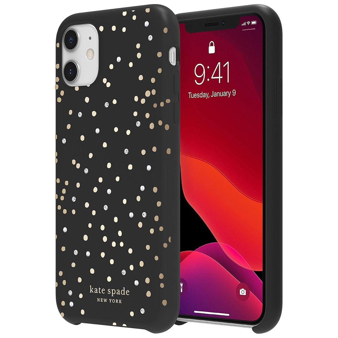 Kate Spade Mobile Covers Kate Spade Protective Hardshell Case iPhone 11 Pro - Soft Touch Disco Dots Black