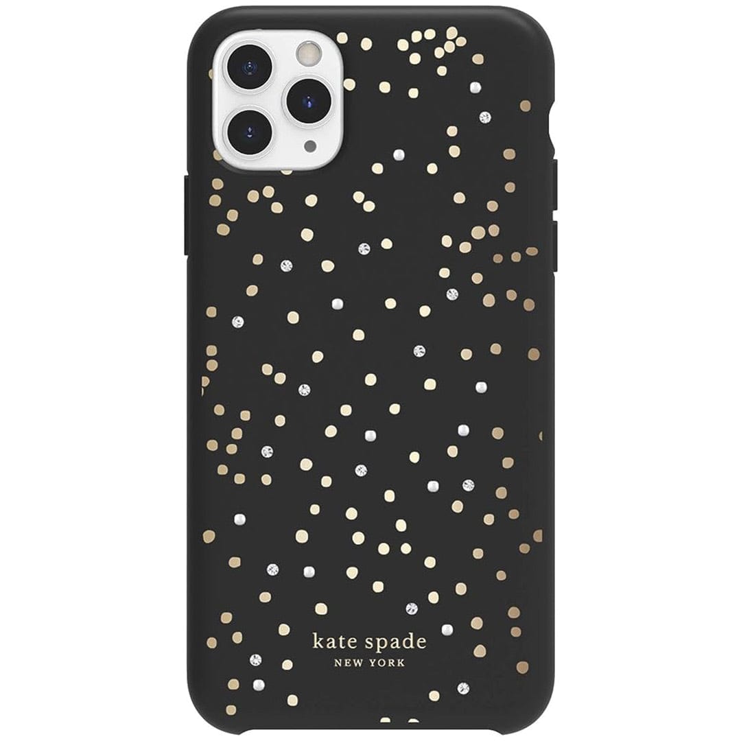 Kate Spade Phone Covers Kate Spade Protective Hardshell Case iPhone 11 Pro Max - Soft Touch Disco Dots Black