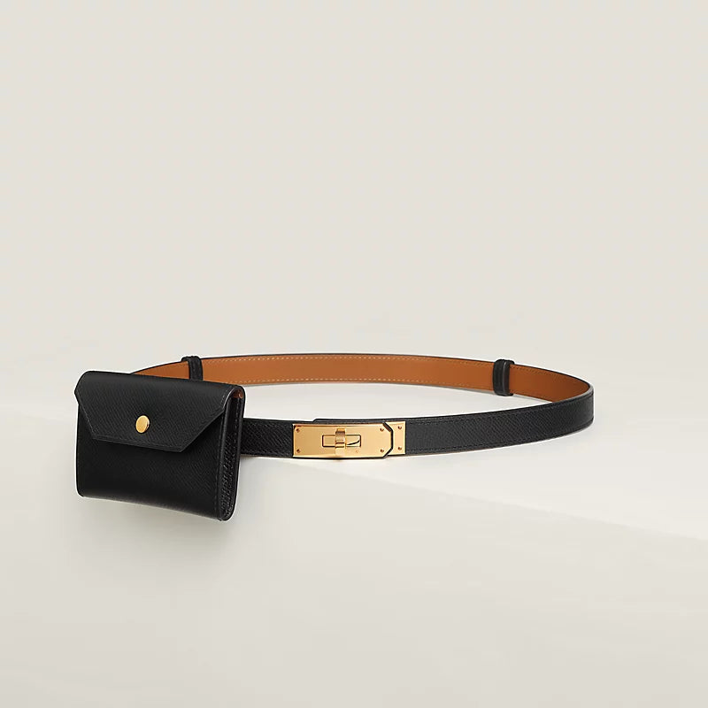 Hermes Kelly Pocket 18 belt Gold Hardware "Noir"