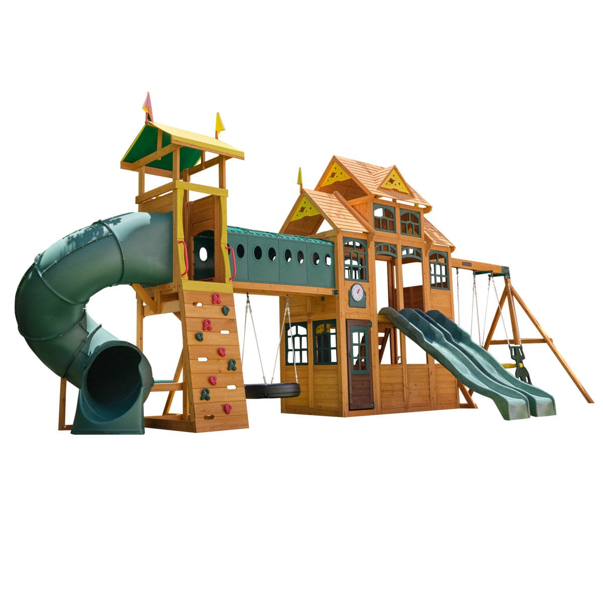 KidKraft Swing Set KidKraft Bear Cave Wooden Lodge