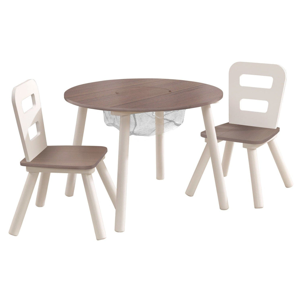 KidKraft Toys Kidkraft Round Storage Table & 2 Chair Set - Gray Ash
