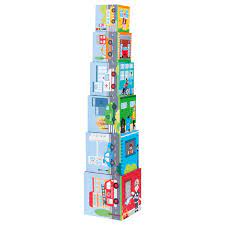 Lelin Toys Stacking Cube with 6 Vehicles