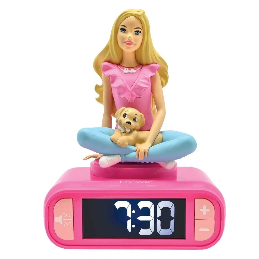 Lexibook - Barbie Digital 3D Alarm Clock with Night Light and Sound Effects