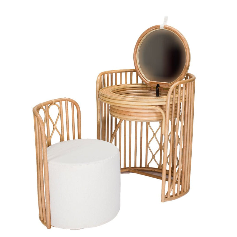 Rattan discount vanity stool