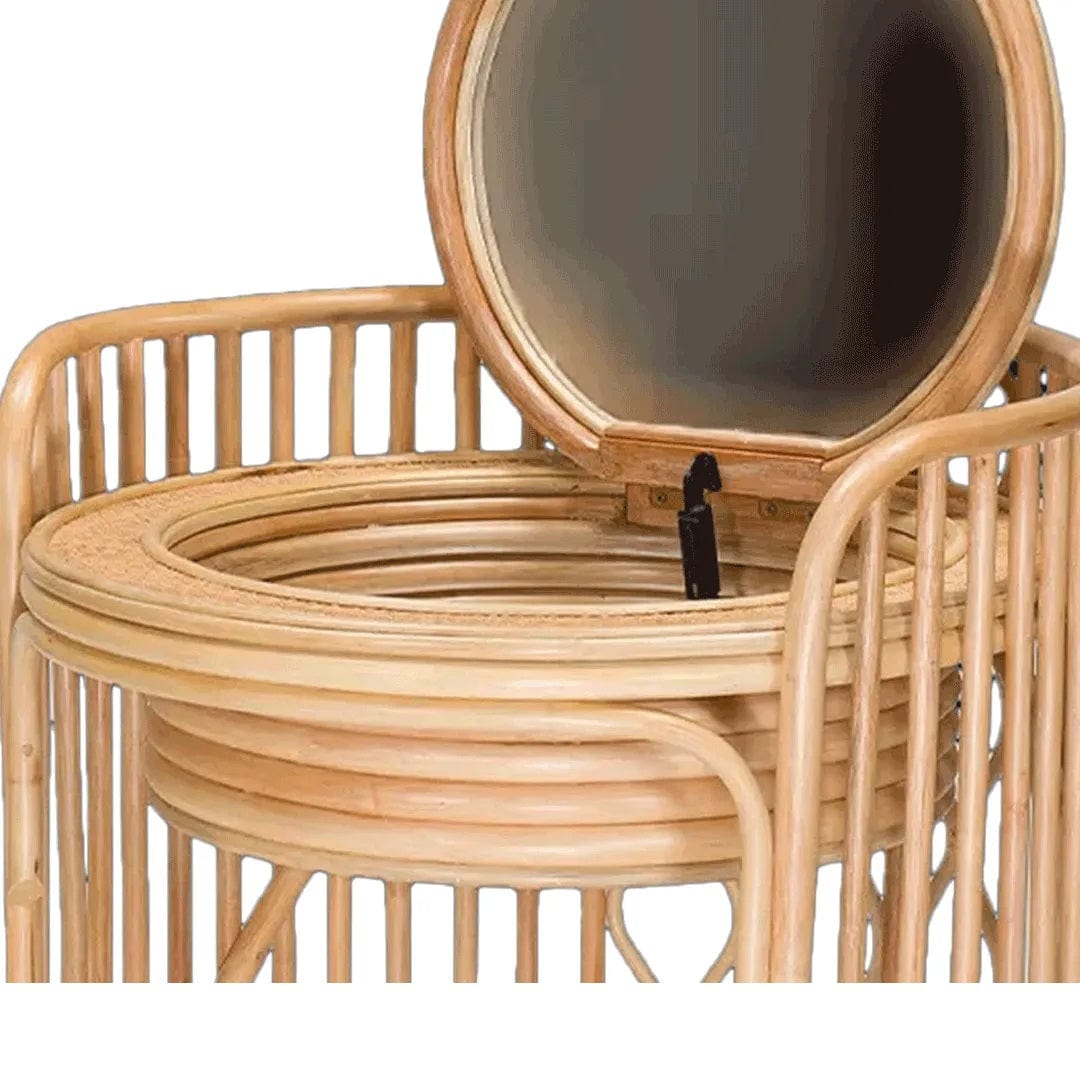 Ligna Home & Kitchen Liza Rattan Vanity & Stool  - Style B