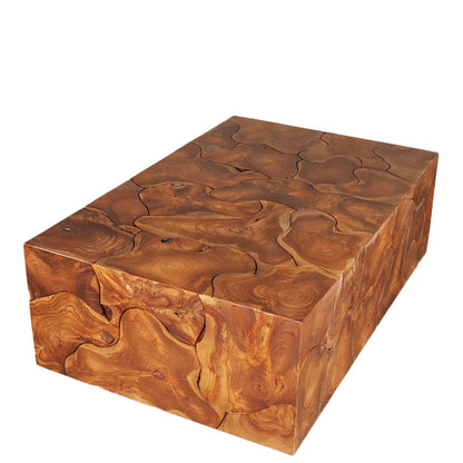 Ligna Home & Kitchen Teak Slice Coffee Table Rectangle