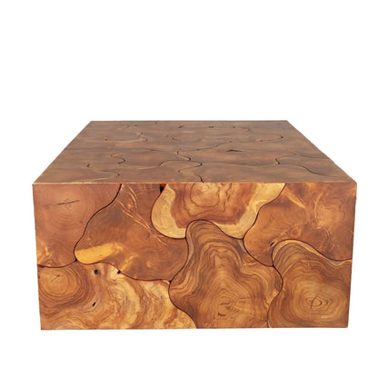 Ligna Home & Kitchen Teak Slice Coffee Table Rectangle