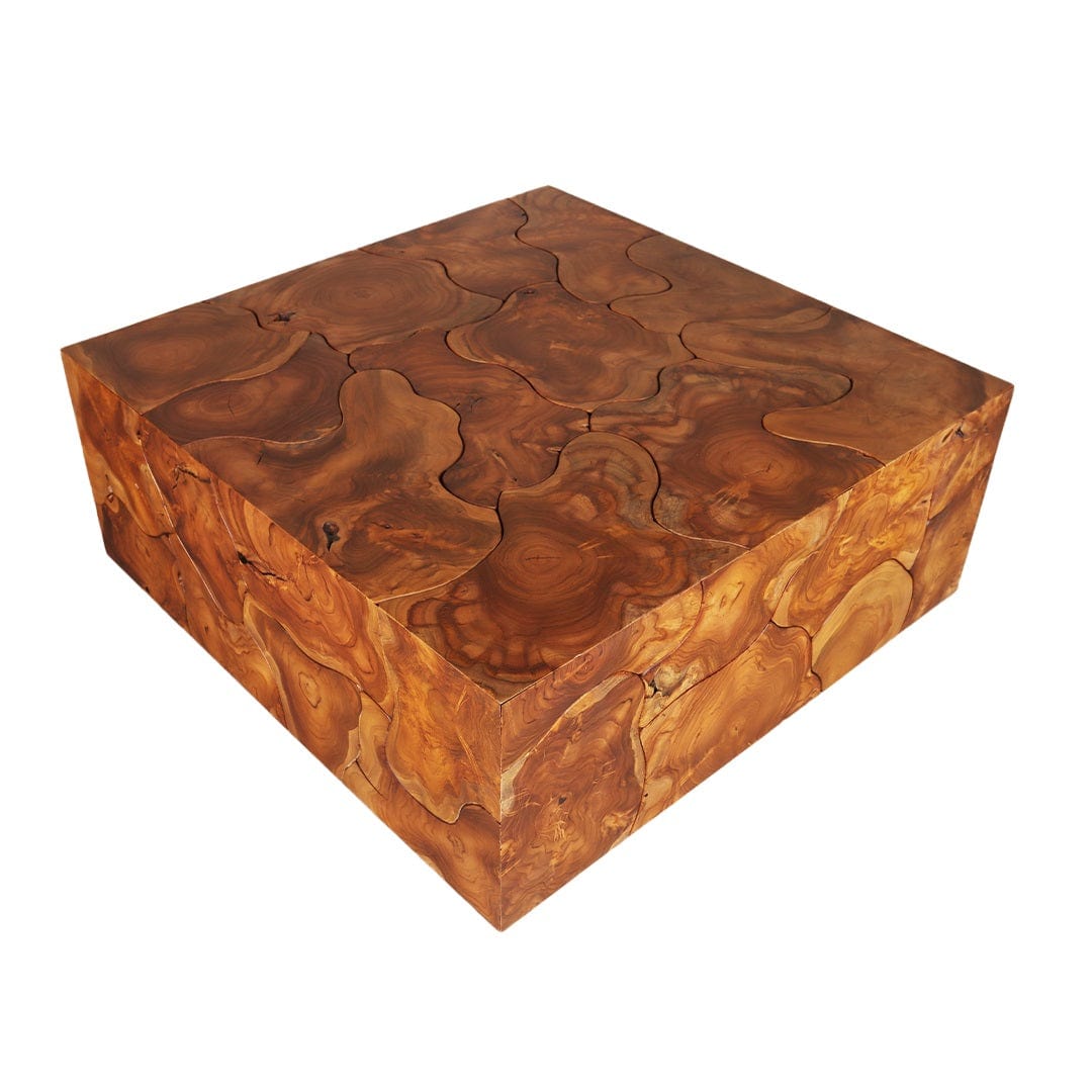 Ligna Home & Kitchen Teak Slice Coffee Table Square