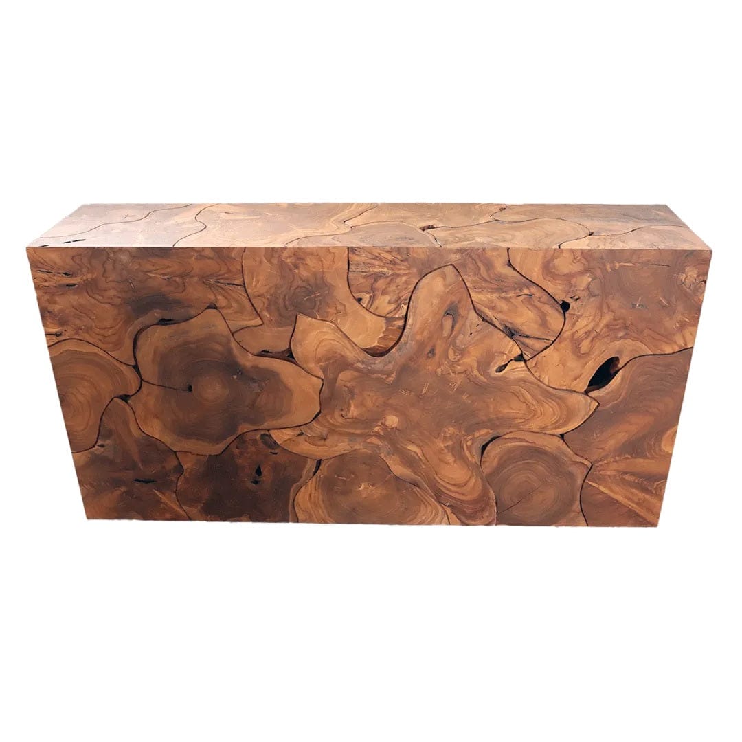 Ligna Home & Kitchen Teak Slice Console