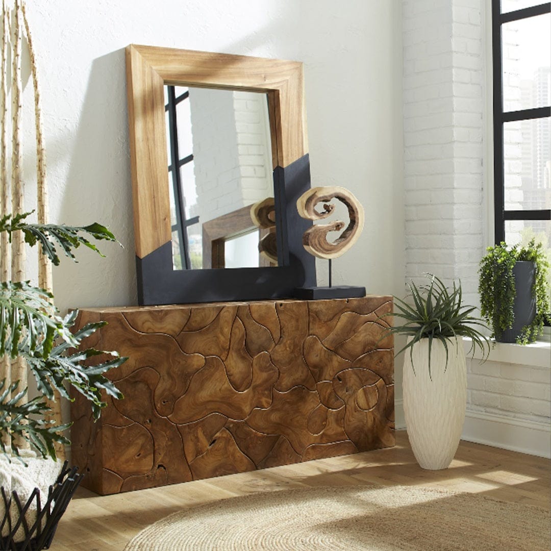 Ligna Home & Kitchen Teak Slice Console