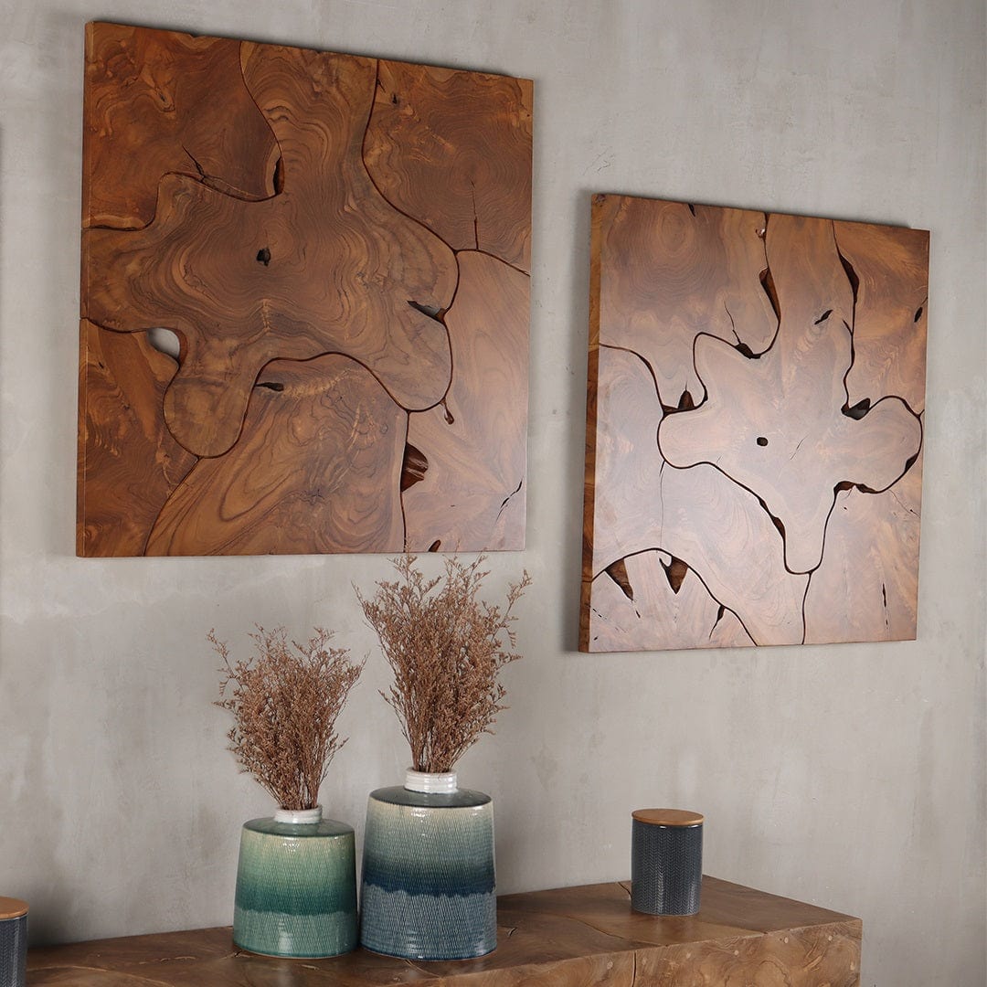 Ligna Home & Kitchen Teak Slice Wall Art
