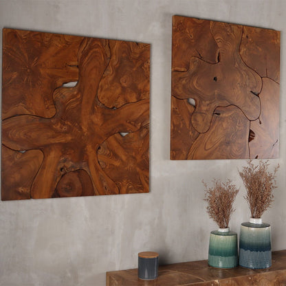 Ligna Home & Kitchen Teak Slice Wall Art