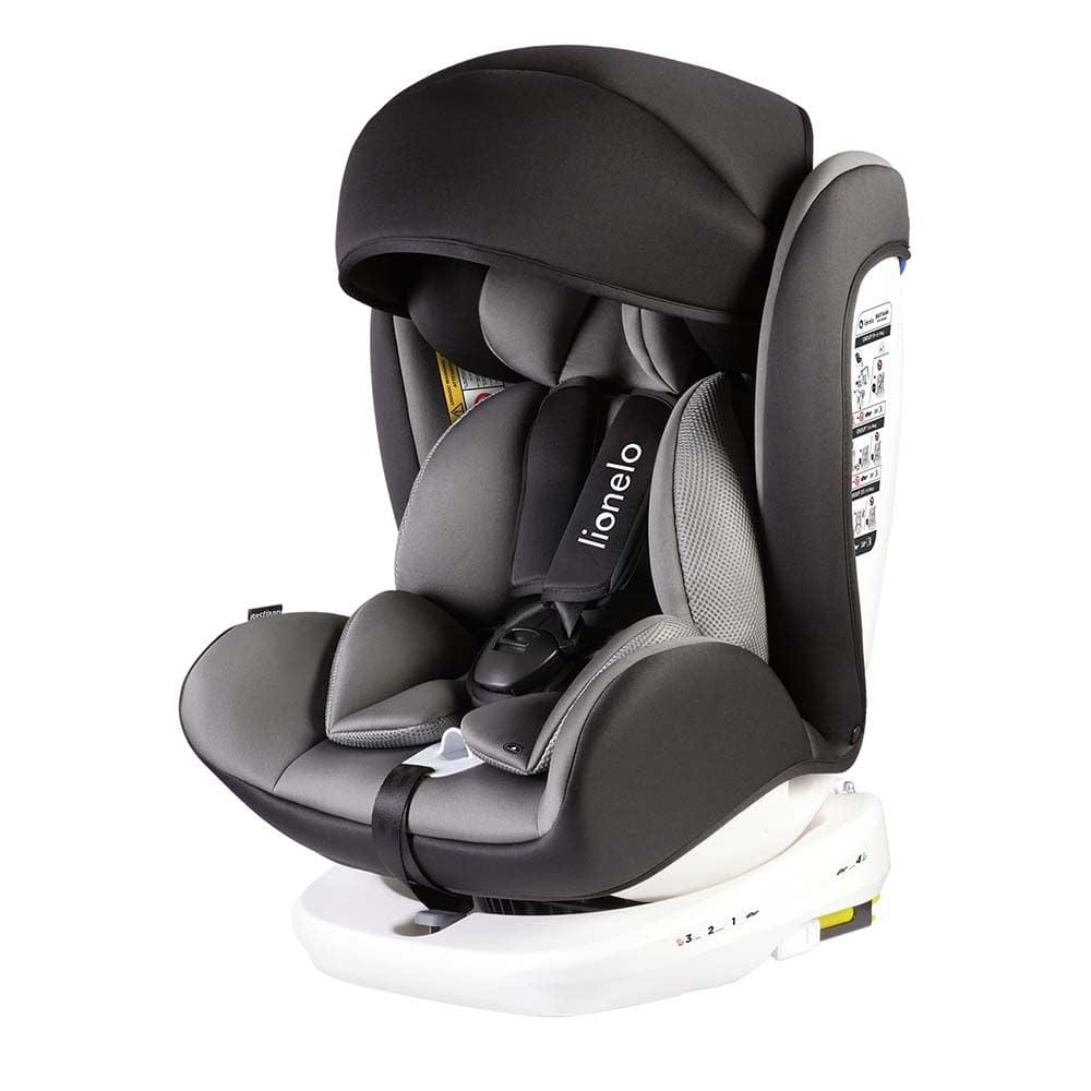 Lionelo Bastiaan 360 Baby Car Seat Grey White Base