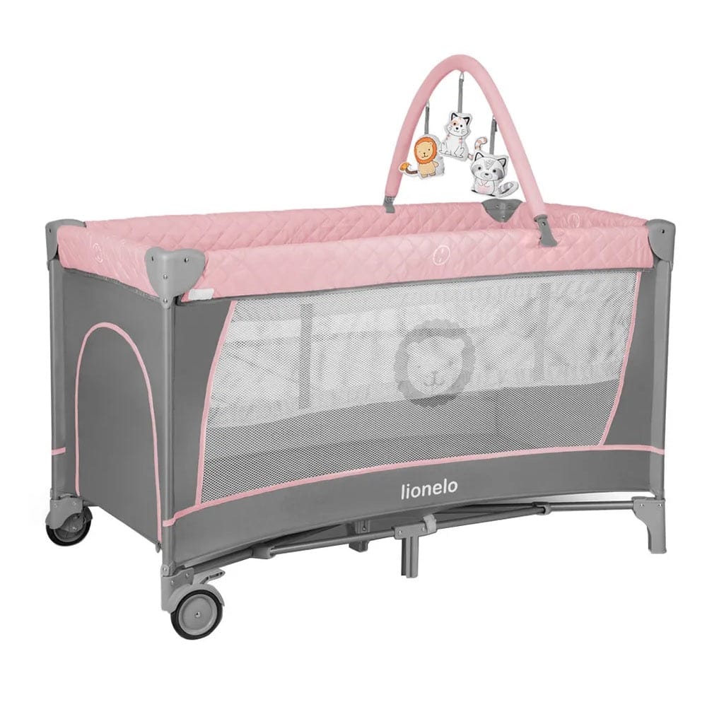 Lionelo Babies Lionelo Flower 2 In 1 Travel Bed Playpen - Flamingo Pink