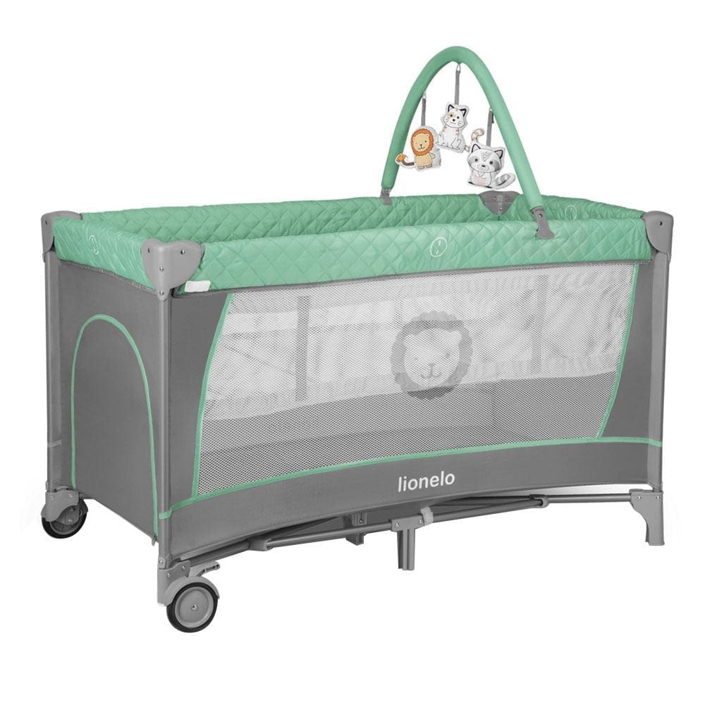 Lionelo Babies Lionelo Flower 2-In-1 Travel Bed Playpen - Turquoise Blue