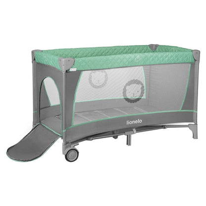 Lionelo Babies Lionelo Flower 2-In-1 Travel Bed Playpen - Turquoise Blue