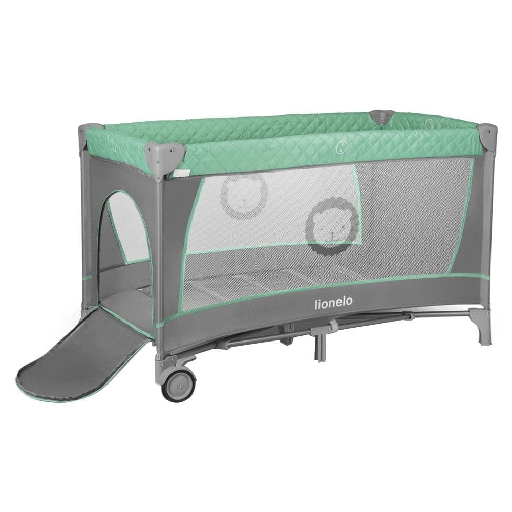 Lionelo Babies Lionelo Flower 2-In-1 Travel Bed Playpen - Turquoise Blue